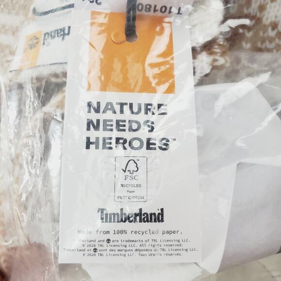 Timberland Tan Buffalo Plaid Scarf 64" LONG 10” WIDE Brown Check Winter Warm New - Picture 5 of 9